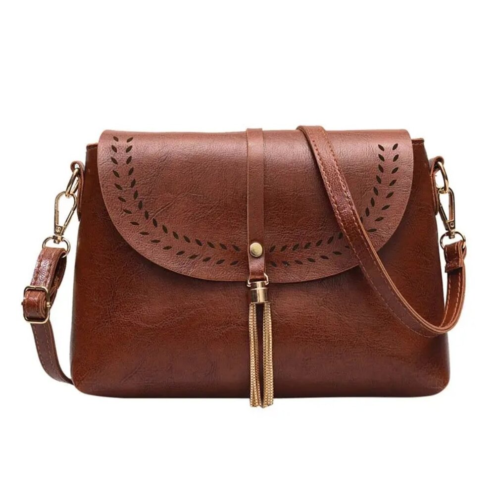 Amelia's Vintage Vibes Purse Boho Crossbody, BROWN